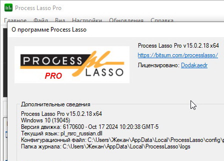 Process Lasso Pro 15.0.2.18 + активация