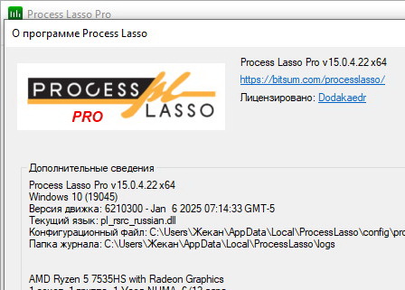 Process Lasso Pro 15.0.4.22 + активация