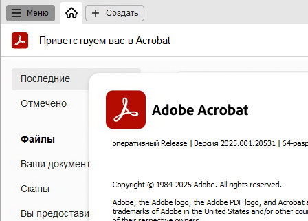 Adobe Acrobat Pro DC 2025.001.20531 - (крякнутый)