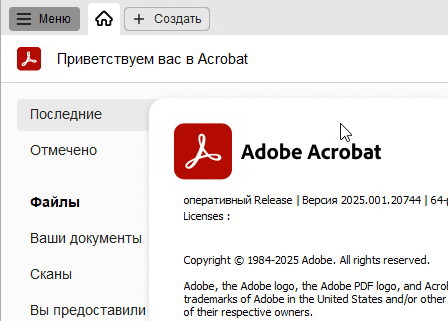 Adobe Acrobat Pro DC 2025.001.20744 - (крякнутый)