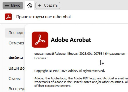 Adobe Acrobat Pro DC 2025.001.20756 - (крякнутый)