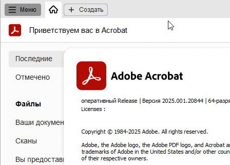 Adobe Acrobat Pro DC 2025.001.20844 - (крякнутый)