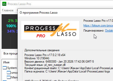 Process Lasso Pro 17.0.2.18 + активация