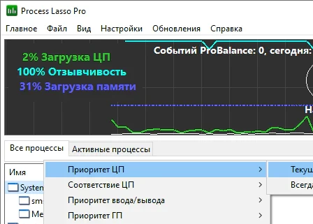 Process Lasso Pro 17.0.2.20 + активация