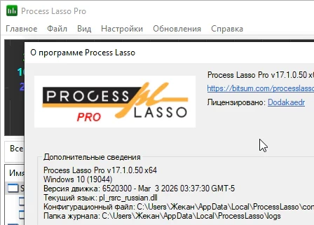 Process Lasso Pro 17.1.0.50 + активация